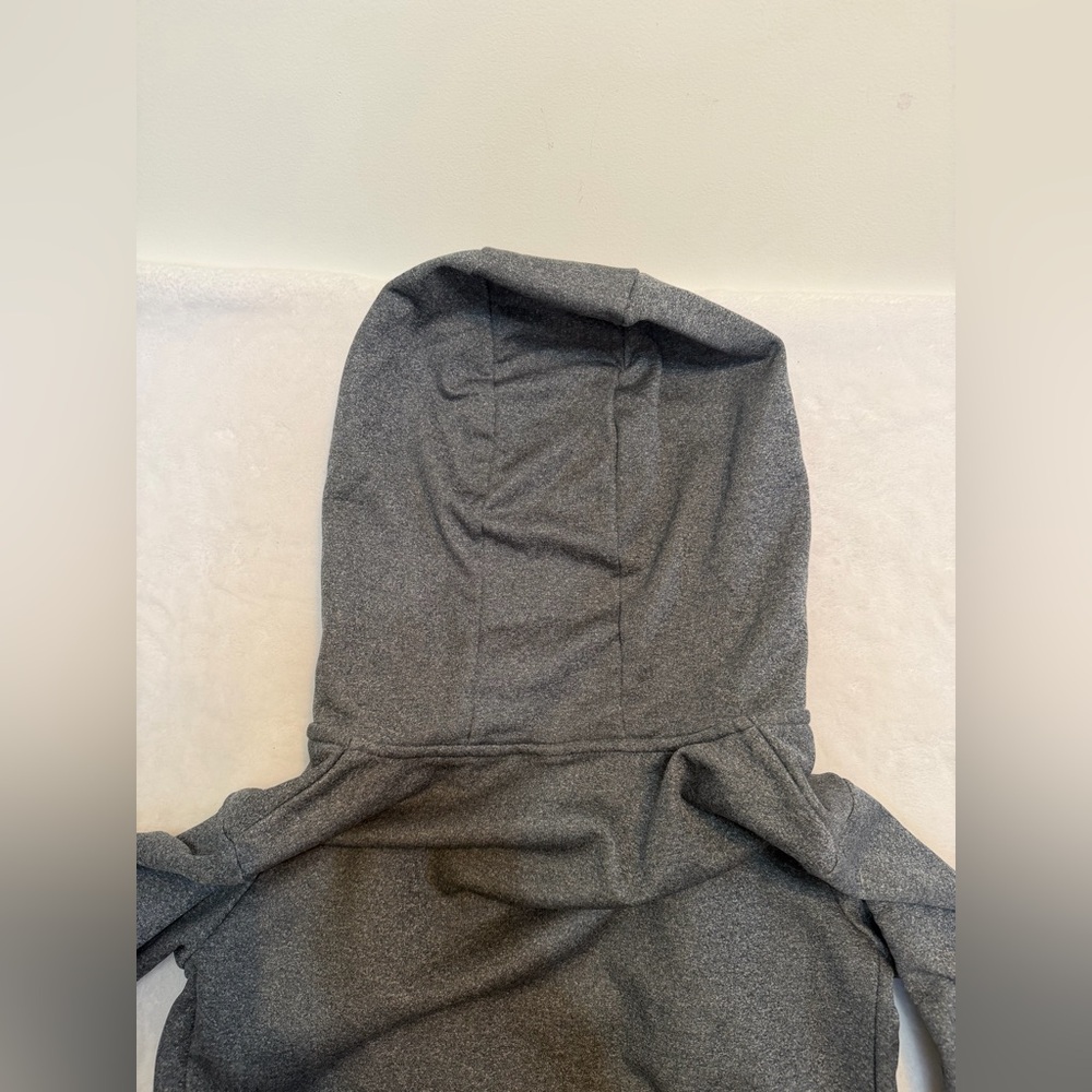 Nike Size M Dri-FIT Full Zip Hoodie Gray with Pink Swoosh Athletic Sweatshirt - Picture 12 of 13